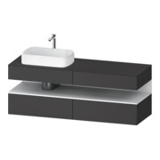Duravit Meuble sous-vasque Qatego 160x55x60 cm, blanc mat/gris mat, plan, évier gauche-1