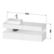 Duravit Meuble sous-vasque Qatego 160x55x60 cm, blanc mat/gris mat, plan, évier gauche