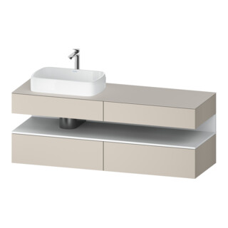 Duravit Meuble sous-vasque Qatego 160x55x60 cm, blanc mat/taillé mat, placage, niche