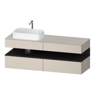 Duravit Meuble sous-vasque Qatego 160x55x60 cm, gris mat/ta mat, Pl, Bl, B
