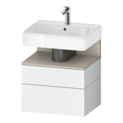 Duravit Meuble sous-vasque Qatego 59x47x59 cm, blanc mat, 1 porte, 1 tiroir-1