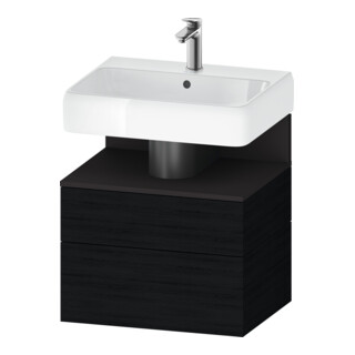 Duravit Meuble sous-vasque Qatego 59x47x59 cm, gris mat, 1 porte, avec poignée