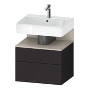Duravit Meuble sous-vasque Qatego 59x47x59 cm, T avec porte, 1 tiroir, avec niche-1