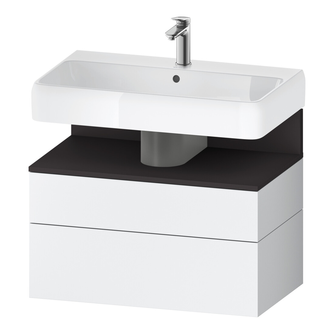 Duravit Meuble sous-vasque Qatego 79x47x59 cm, gris/mat blanc, 1 porte, 1 tiroir