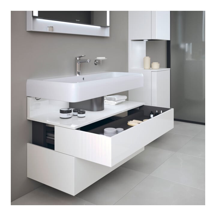 Duravit Meuble sous-vasque Qatego 99x47x59 cm, blanc, 1 porte, avec niche