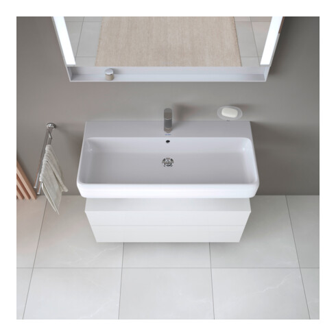 Duravit Meuble sous-vasque Qatego 99x47x59 cm, blanc, 1 porte, avec niche