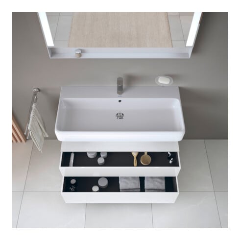 Duravit Meuble sous-vasque Qatego 99x47x59 cm, blanc, 1 porte, avec niche