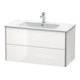 Duravit Meuble sous-vasque XSquare 101x47,8 cm, blanc brillant, 2 tiroirs, suspendu