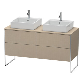 Duravit Meuble sous-vasque XSquare 140x54,8x77,8 cm, 4 tiroirs, debout, lin