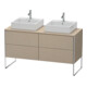 Duravit Meuble sous-vasque XSquare 140x54,8x77,8 cm, 4 tiroirs, debout, lin-1