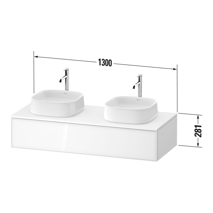 Duravit Meuble sous-vasque Zencha 130x55 cm, B bs, E na/we m, k Einr-Sys