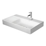 Duravit Meuble vasque asy fermé DuraSquare 80x47 cm, sans trop-plein, avec robinetterie, lavabo droit, sans trou, blanc