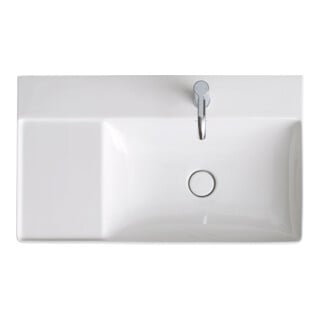 Duravit Meuble vasque asy fermé DuraSquare 80x47 cm, sans trop-plein, avec siphon, cuve droite, 1 trou, blanc