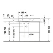 Duravit Meuble vasque asy fermé DuraSquare 80x47 cm, sans trop-plein, HLP, lavabo gauche, sans robinetterie, blanc-2
