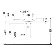 Duravit Meuble vasque asy fermé DuraSquare 80x47 cm, sans trop-plein, HLP, lavabo gauche, sans robinetterie, blanc-4