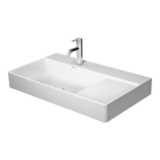 Duravit Meuble vasque asymétrique DuraSquare 80x47 cm, sans trop-plein, avec vidage HLB, cuve à gauche, sans vidage HL, blanc