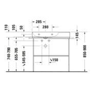 Duravit Meuble vasque asymétrique DuraSquare 80x47 cm, sans trop-plein, avec vidage HLB, cuve à gauche, sans vidage HL, blanc-4