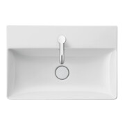 Duravit Meuble vasque Compact DuraSquare 60x40 cm, sans trop-plein, avec vidage, 1 trou de robinet, blanc