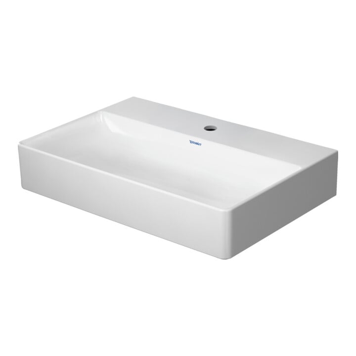 Duravit Meuble vasque Compact DuraSquare 60x40 cm, sans trop-plein, avec vidage, sans trou de robinet, blanc