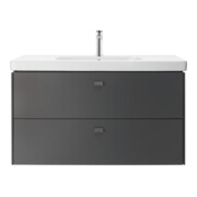 Duravit Meuble vasque D-Code 105x48 cm, avec robinetterie, trop-plein, trou de robinet, blanc