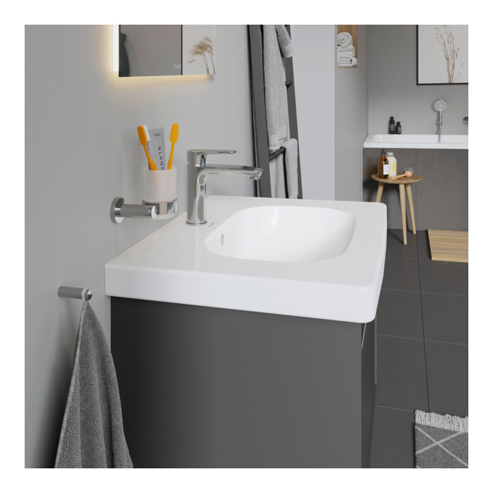 Duravit Meuble vasque D-Code 65x48,5 cm, avec robinetterie, blanc