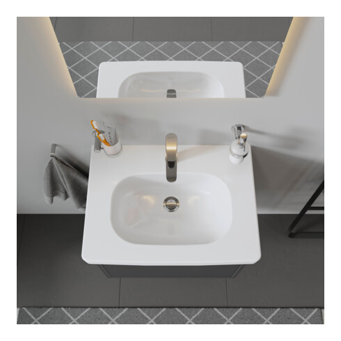 Duravit Meuble vasque D-Code 65x48,5 cm, avec robinetterie, blanc