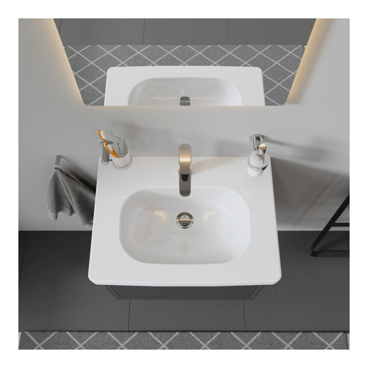Duravit Meuble vasque D-Code 65x48,5 cm, avec robinetterie, blanc