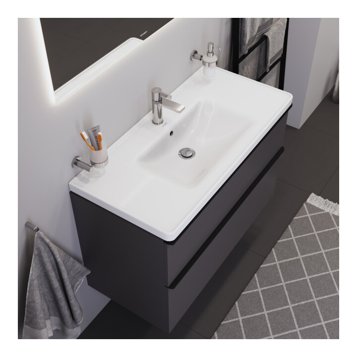 Duravit Meuble vasque D-Neo 100,5x48 cm, avec trop-plein, blanc, avec trou robinet