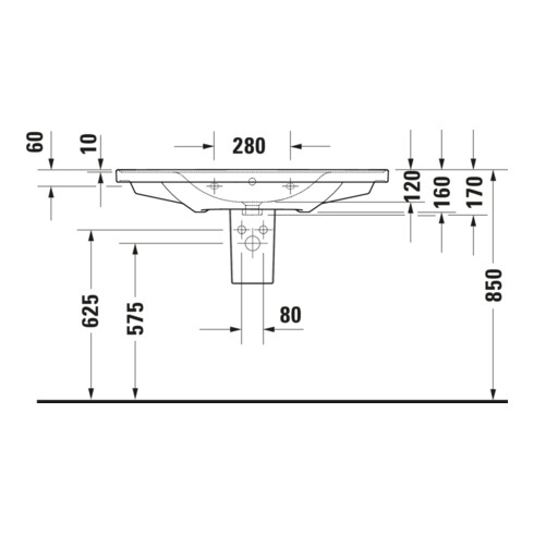 Duravit Meuble vasque D-Neo 100,5x48 cm, avec trop-plein, blanc, avec trou robinet