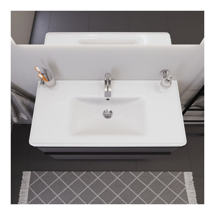 Duravit Meuble vasque D-Neo 100,5x48 cm, avec trop-plein, blanc, avec trou robinet