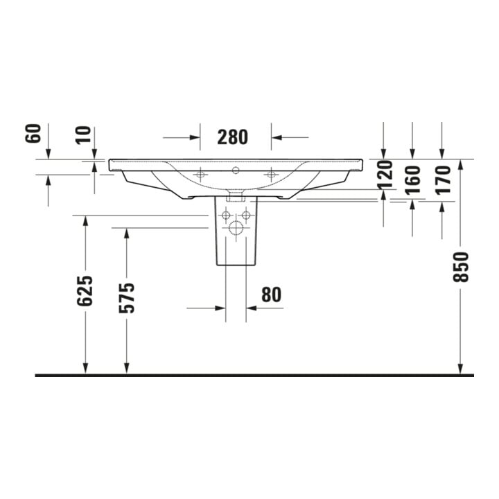 Duravit Meuble vasque D-Neo 100,5x48 cm, avec trop-plein, blanc, avec trou robinet