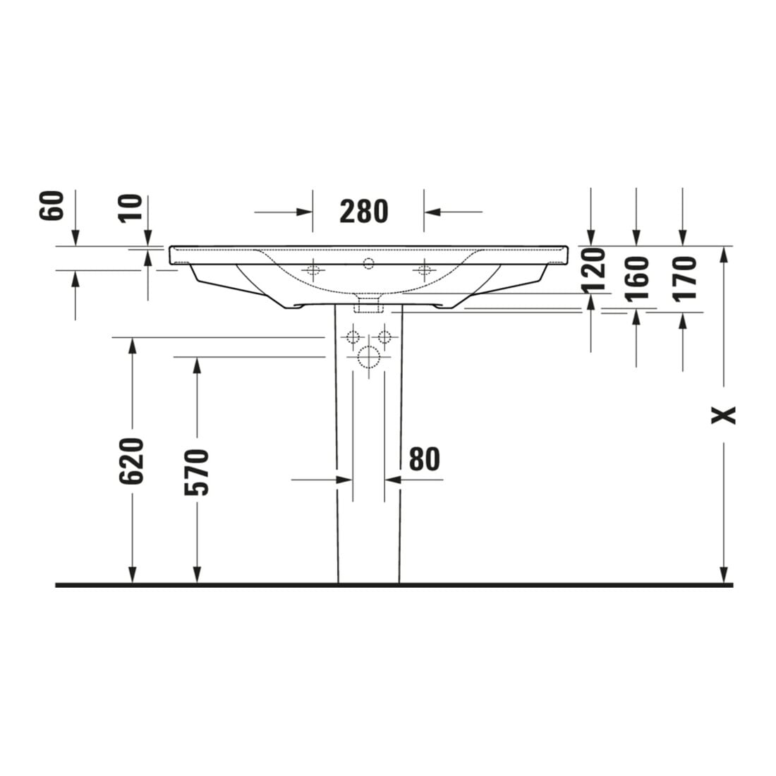 Duravit Meuble vasque D-Neo 100,5x48 cm, avec trop-plein, blanc, avec trou robinet