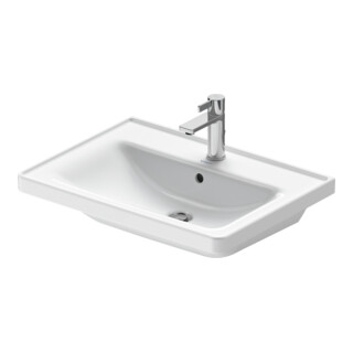 Duravit Meuble vasque D-Neo 65x48 cm, avec robinetterie, blanc, avec trop-plein, trou robinet
