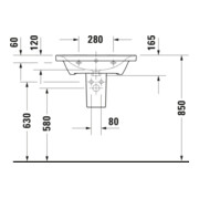 Duravit Meuble vasque D-Neo 65x48 cm, sans robinet, blanc, avec trop-plein, trou robinet-2