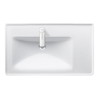 Duravit Meuble vasque D-Neo 80x48 cm, avec trou robinet, blanc, asy, B gauche, avec trop-plein, HLB
