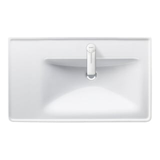 Duravit Meuble vasque D-Neo 80x48 cm, avec trou robinet, blanc, asymétrique, droite, avec trop-plein, HLB