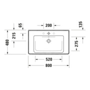 Duravit Meuble vasque D-Neo 80x48 cm, sans robinet, blanc, avec trop-plein, trou robinet-2