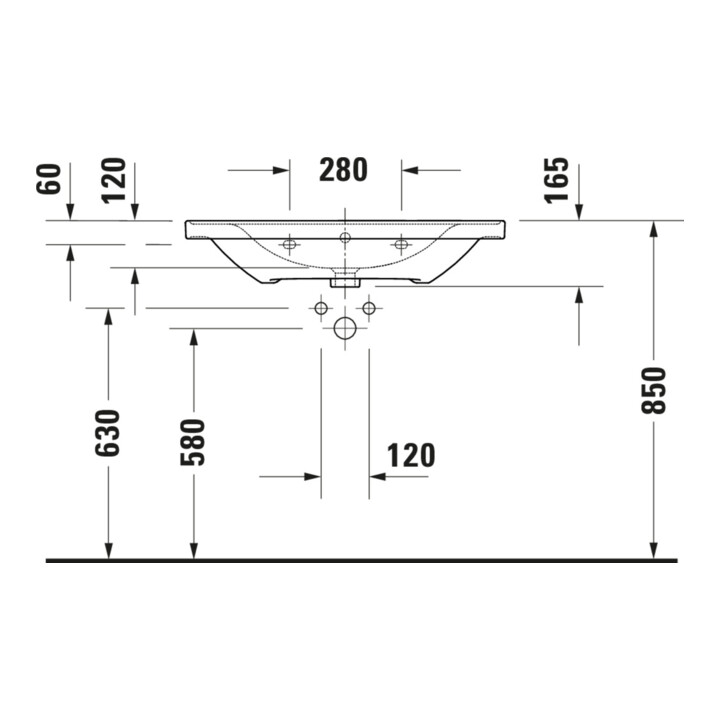 Duravit Meuble vasque D-Neo 80x48 cm, sans robinet, blanc, avec trop-plein, trou robinet