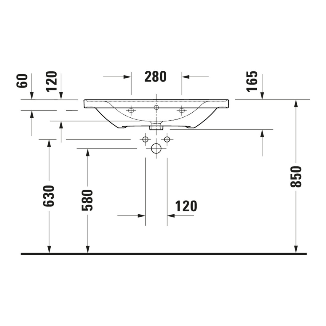 Duravit Meuble vasque D-Neo 80x48 cm, sans robinet, blanc, avec trop-plein, trou robinet