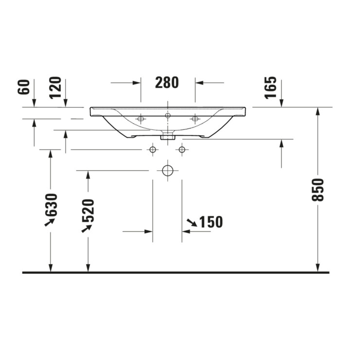 Duravit Meuble vasque D-Neo 80x48 cm, sans robinet, blanc, avec trop-plein, trou robinet