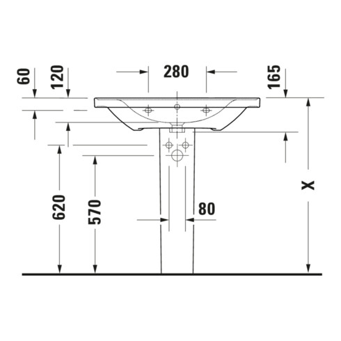 Duravit Meuble vasque D-Neo 80x48 cm, sans robinet, blanc, avec trop-plein, trou robinet
