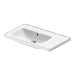 Duravit Meuble vasque D-Neo 80x48 cm, sans trop-plein, blanc, asy, B gauche, avec trop-plein, HLB