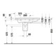 Duravit Meuble vasque D-Neo 80x48 cm, sans trop-plein, blanc, asy, B gauche, avec trop-plein, HLB-5