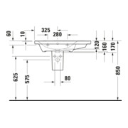 Duravit Meuble vasque D-Neo 80x48 cm, sans trop-plein, blanc, asy, B gauche, avec trop-plein, HLB-5