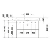 Duravit Meuble vasque DuraSquare 100x47 cm, 2 Trous robinet, sans trop-plein, avec trop-plein, blanc-2