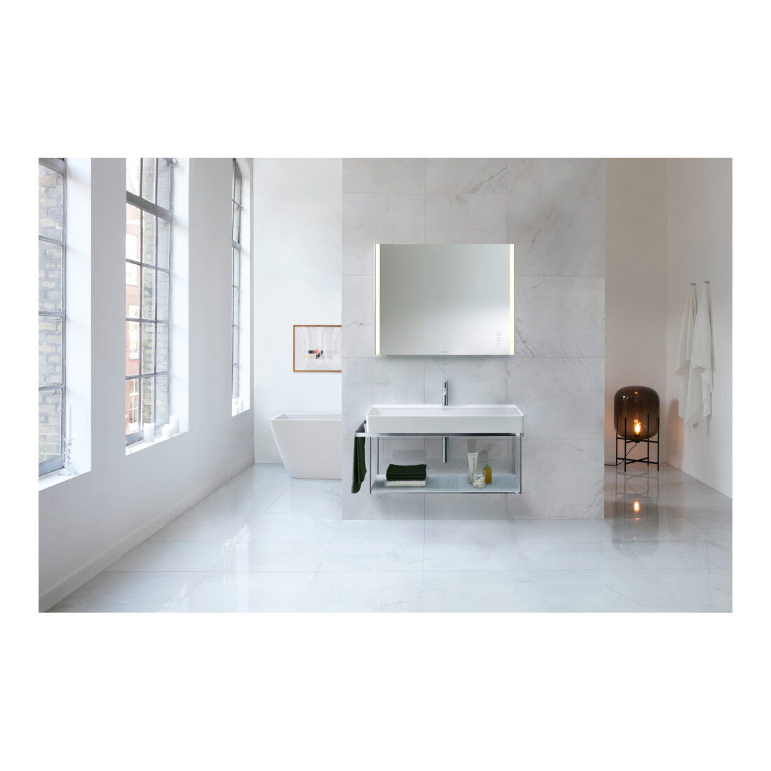 Duravit Meuble vasque DuraSquare 100x47 cm, sans trop-plein, avec 1 trou, blanc