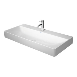 Duravit Meuble vasque DuraSquare 100x47 cm, sans trop-plein, avec trop-plein, 1 trou de robinet, blanc