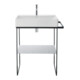 Duravit Meuble vasque DuraSquare 50x47 cm, sans trop-plein, avec trop-plein, 1 trou de robinet, blanc