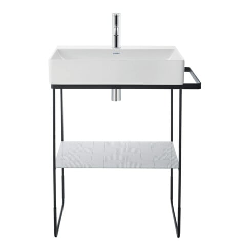 Duravit Meuble vasque DuraSquare 50x47 cm, sans trop-plein, avec trop-plein, 1 trou de robinet, blanc