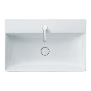 Duravit Meuble vasque DuraSquare 80x47 cm, sans trop-plein, avec trop-plein, 1 trou de robinet, blanc